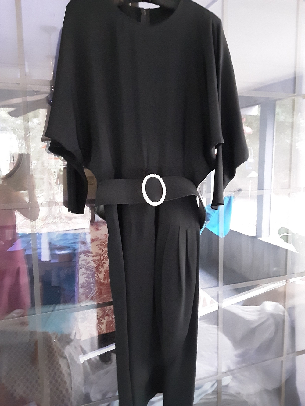 Donna Morgan Black Mini Dress with Statement Belt